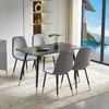 SQPFTW Grey Dining Chairs Set of 2 - Velvet Upholstered