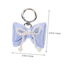 Baluue 2pcs Elegant Bow Keychains with Faux Pearl Charm Stylish Bag Pendant for Women Versatile Keyring Accessory Chic present for Car Keys and Handbags Timeless Luxury Design