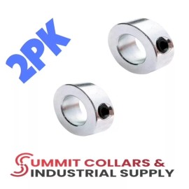 SUMMIT COLLARS 2-1/2” (2 PCS) SHAFT SOLID STEEL ZINC PLATED SET SCREW COLLAR STOP CZ-250