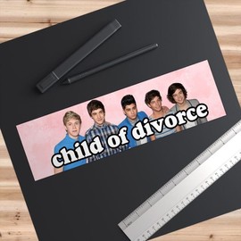 1 Direction Child of Divorce | Bumper Sticker AND Magnet | Funny Meme Sticker | 8.7'' X 2.7'' | Waterproof Quality - Color: Car Magnets, size: 10''x 3''