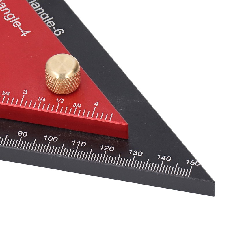 Double Triangle Ruler Detachable 4 Inch and 6 Inch Aluminum