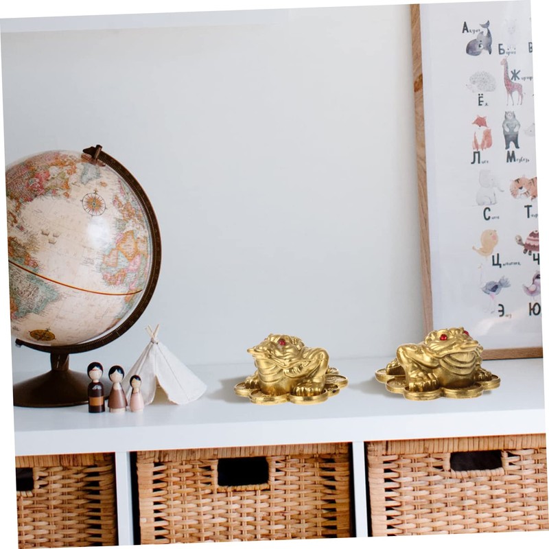 Levemolo Brass Craft Figurine Lucky Golden Toad Wealth Toad Decoration