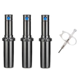 Hunter PGP-ADJ 3/4" Rotor Sprinkler Head, Adjustable 40°-360° Arc, 4" Pop-Up Gear Drive Lawn Irrigation Head, 22-52 ft Spray Distance, Preinstalled 3.0 GPM Nozzle (Pack of 3)