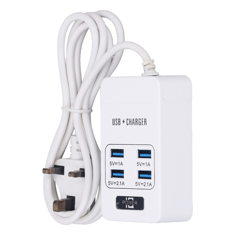 USB Socket Outlet Smart Fast Charging Multifunctional Portable White Small