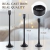 NowDoWin Iron Taper Candle Holder Set of 3, Tall Black