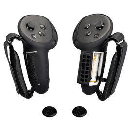 Upgraded VR Controller Grips Cover Compatible with Meta Quest 3 Accessories,Silicone Protective Cover with Battery Opening and Adjustable Knuckle Strap for Quest 3
