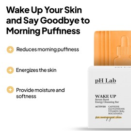 PhLab Wake Up Energy Cleansing Bar with Caffeine and Macadamia Oil, Reduces Morning Puffiness, 1.76 Oz (1)