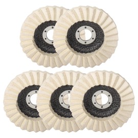 SI FANG 115mm Felt Sanding Disc, Wool Polishing Disc, Very Fine Abrasive Polishing Discs for Angle Grinder, Upgraded T27 with 28 Grids, Fast Heat Dissipation, Pack of 5