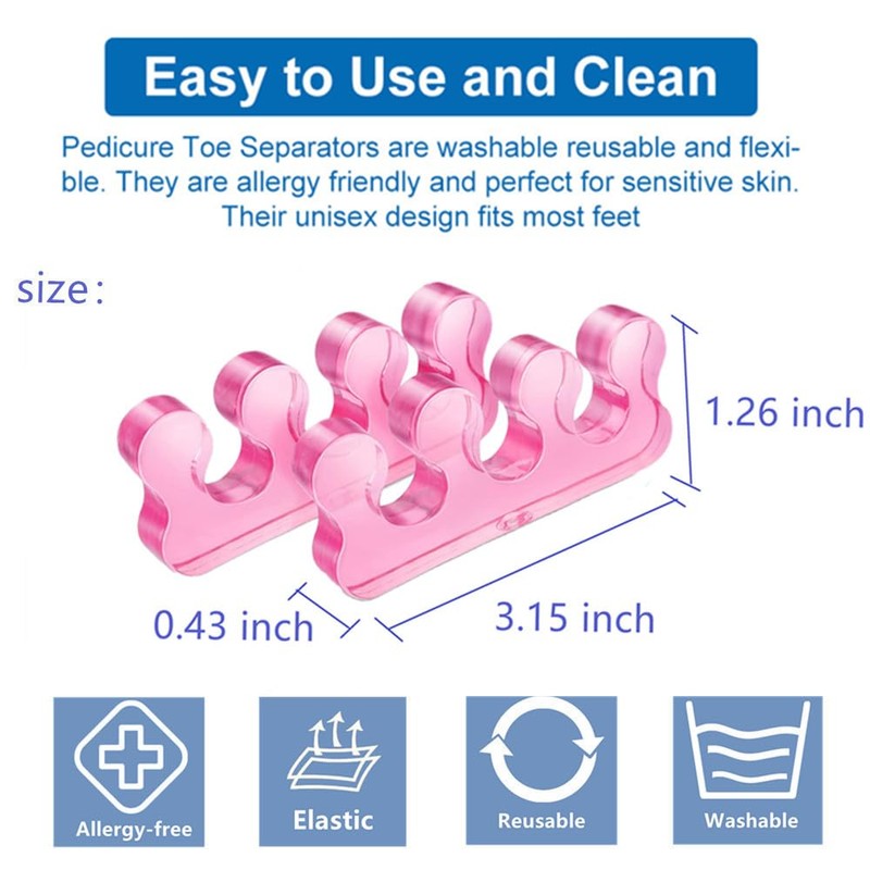 ZaxSota Pedicure Toe Separators for Bunion Relief & Nail Polish