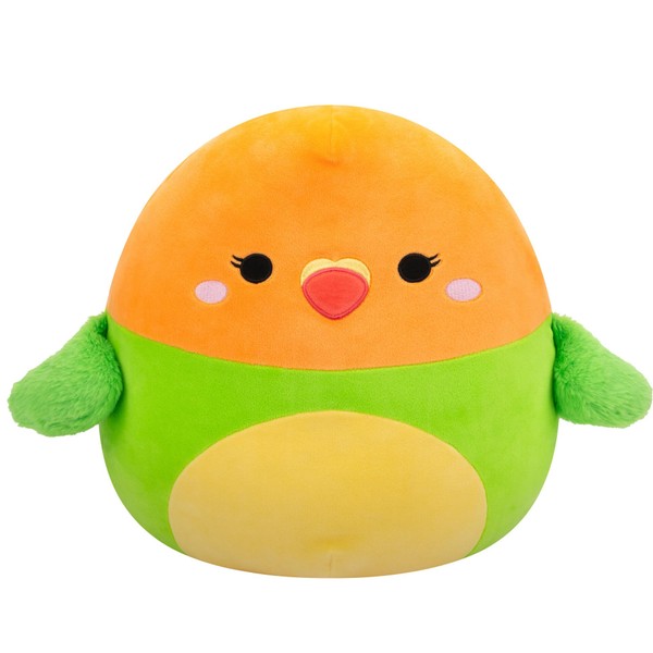 Squishmallows Original 14-Inch Plath Green and Orange Lovebird - Official