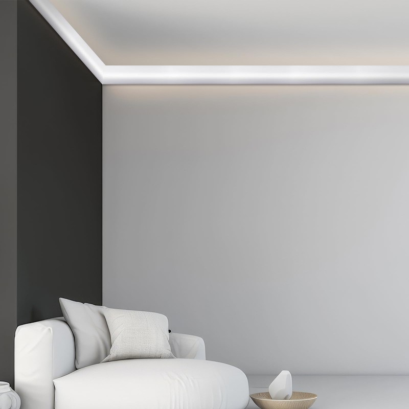 Pushglossy 9Pcs 47.24″(Total 35.4 Ft) Ceiling Crown Molding with LED