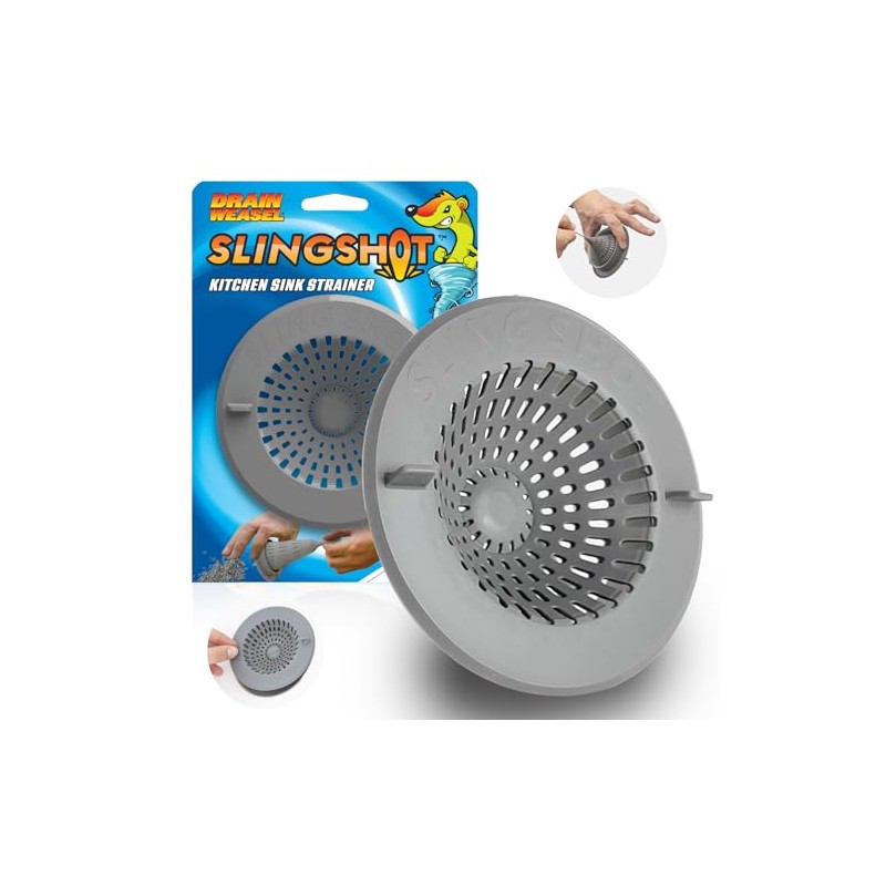 Slingshot Kitchen Sink Drain Strainer Cover Basket, Food Catcher and