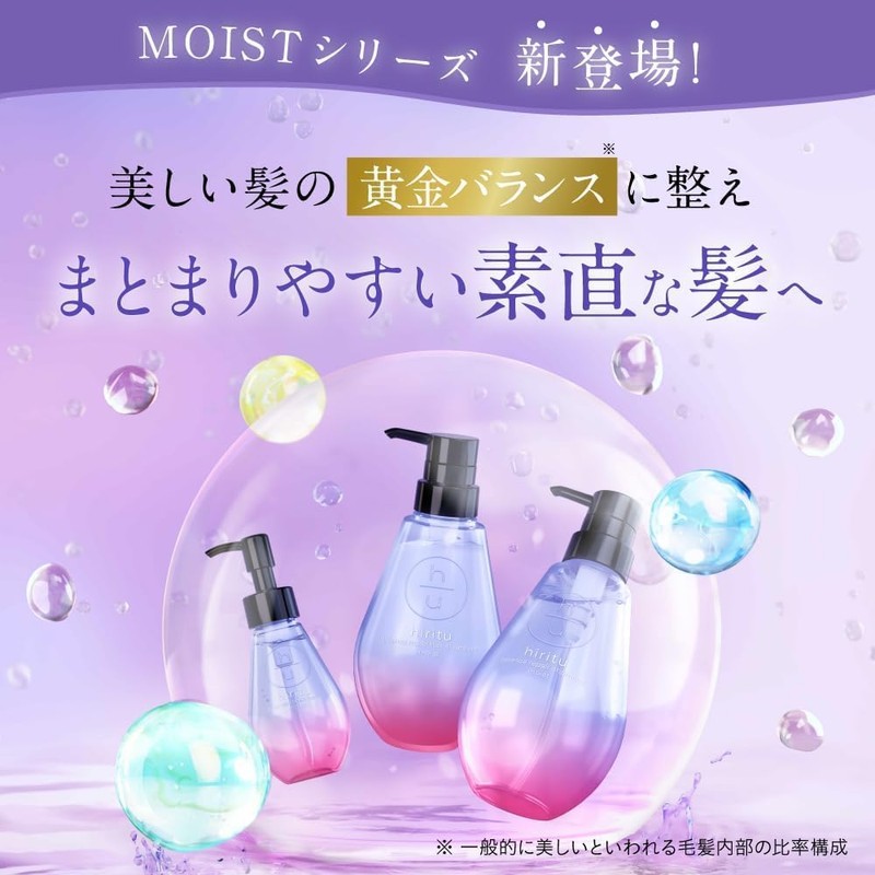 Hiritu Refill, Set of 4, Shampoo, Hair Treatment, Moisture, 11.8