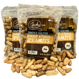 Jerky.com Deep Fried Peanuts Salted 3 Pack - Salted Peanuts in Shell Bulk - Inshell peanuts salted & roasted for Human - USA Grown, Perfect Snack Food (30oz Total)