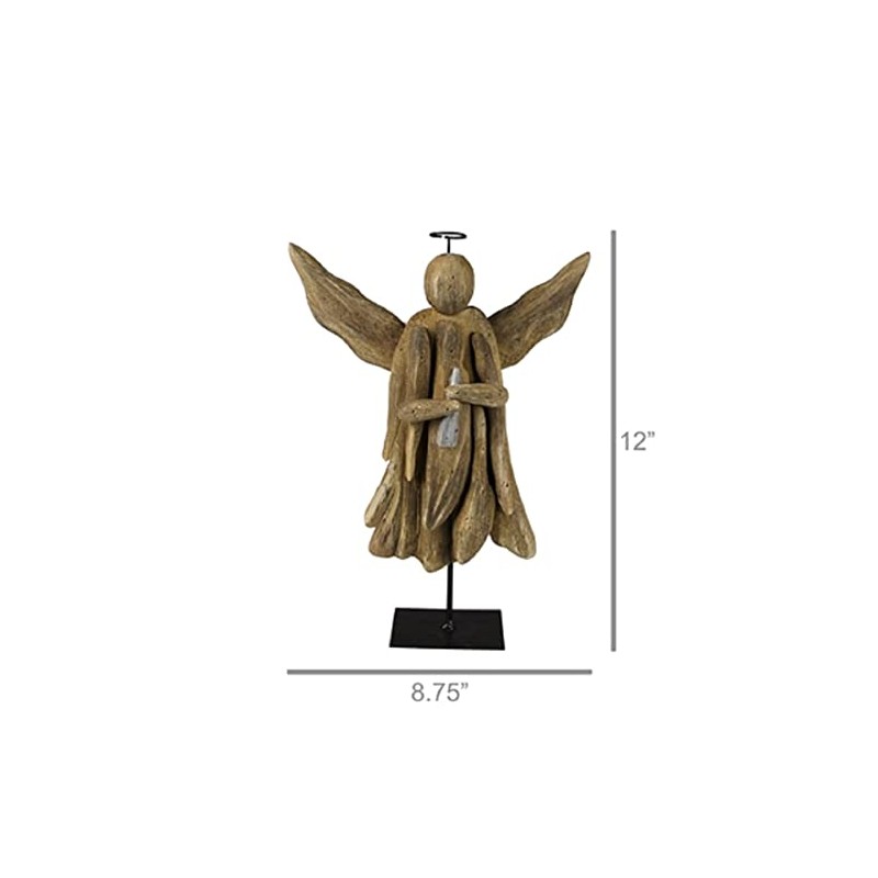 AREOhome Angel on Stand - Wings Out, Wood