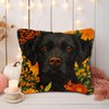 DIY Latch Hook Pillow Kits for Adults Cartoon Black Labrador