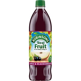 Robinson's Fruit Drink, Apple & Blackcurrant, No Added Sugar, 1 Liter Plastic Bottles (Pack of 6)