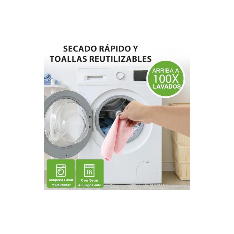 HASTHIP® Rollo de Toallas Microfibra, 50 Paños de Limpieza Reutilizables