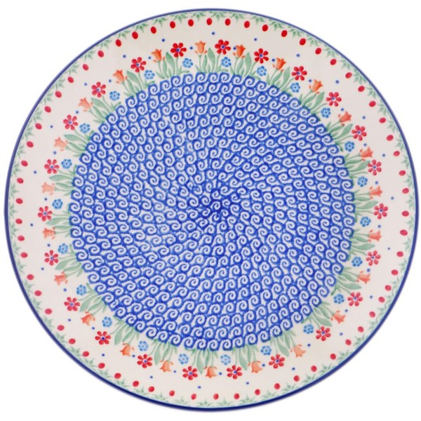 Authentic Polish Pottery Dinner Plate in Babcia's Garden Design Handmade
