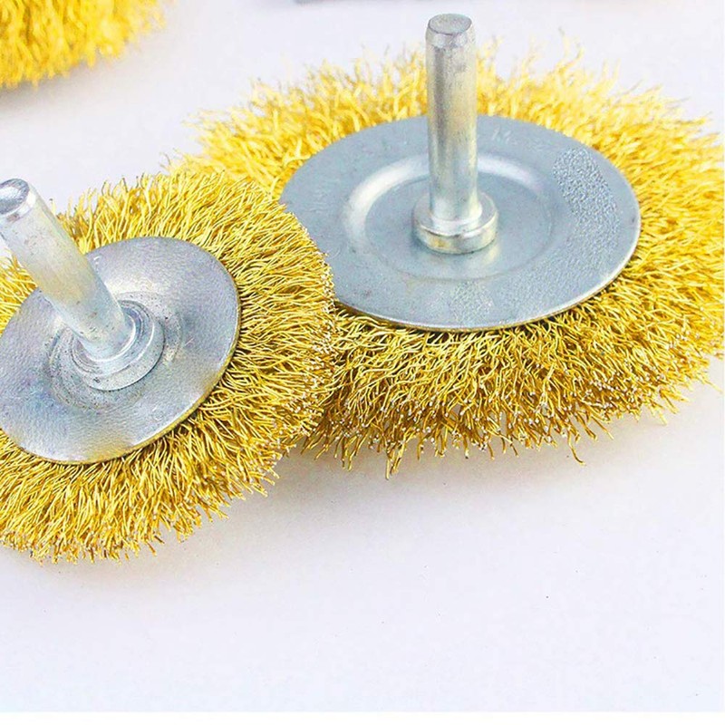Wire Wheel Cup Brush Drill Bit Set of 9 Brass