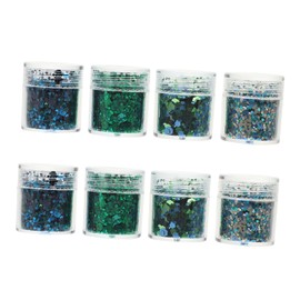 Mikinona 2sets Nail Art Glitter Sequins for DIY Manicure Ultra-fine Makeup Sequins for Nail and Face Decor Durable Pet Material and Handmade Fun