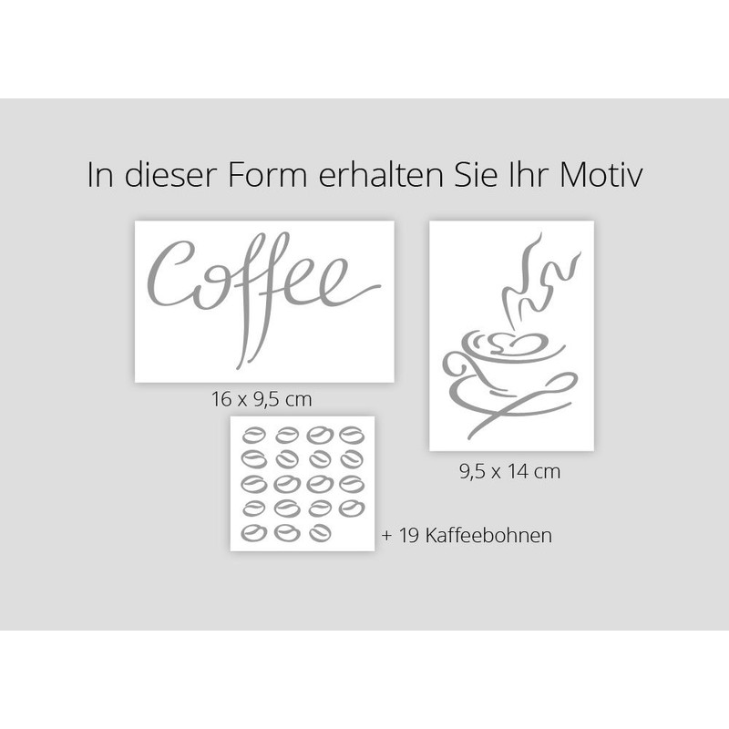 Grandora Wall Tattoo Coffee Cup Coffee Beans I Brown Creative