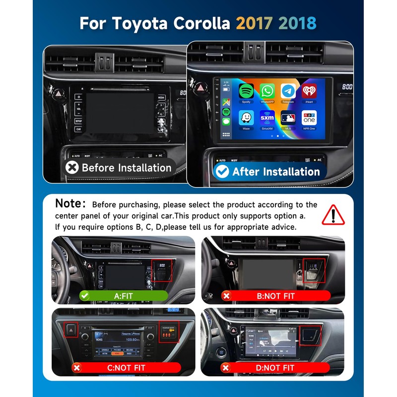 Car Stereo for Toyota Corolla 2017 2018 [2+64G] Car Radio