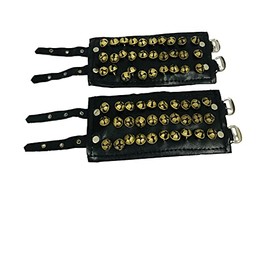 Ghungroo dancing bells ankle bells ghunghroo Black Leather pad three line ghungroo (30 + 30) Classical Dance Accessories Kathak dance brass bells (14 NO.) musical anklet for Bharatnatyam