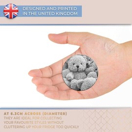 Destination Vinyl ltd Magnet for Refrigerator, Fridge BW - Teddy Bear Toys Kids Childrens for Office, Cabinet and Whiteboard, Magnetic Stickers, 42753