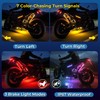12PCS Double Row Motorcycle Led Lights with Brake Turn Signal,Underglow