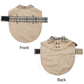 Waterproof Dog Rain Jacket, Windproof Lightweight Adjustable Dog Raincoat Windbreaker Pet Clothes for Small Medium Large Dogs (Khaki, M)