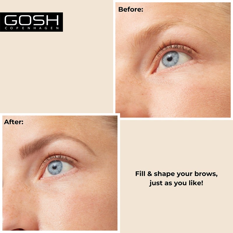 GOSH Eyebrow pencil for thicker brows, precise application for perfectly