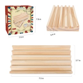 GOTHINK Wooden Domino Trays/Racks/Holders Set of 8, Domino Tiles Holders for Mexican Train and Other Domino Games - Dominoes NOT Included