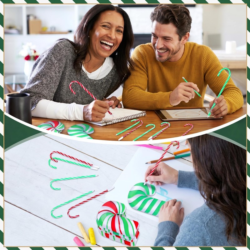 Supervitae 48 Pcs/ 24 Set Christmas Candy Cane Ballpoint Notebook
