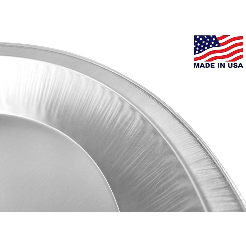 Pactogo 9" Disposable Heavy Smooth-Wall Aluminum Foil Pie Pans (Pack