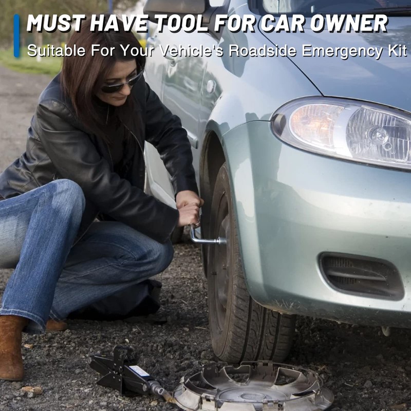 Tongze 19mm Tire Iron Lug Wrench: L-type Lug Nut Wrench