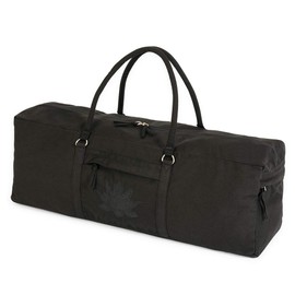 Yoga Studio YS/KitBag/SolidColours/Black Yoga Kit, 71 x 23 x 18 cm, Cotton Yoga Mat Bag with Storage Pockets, YKK Zipper, Black, Size: 71 cm x 23 cm x 18 cm