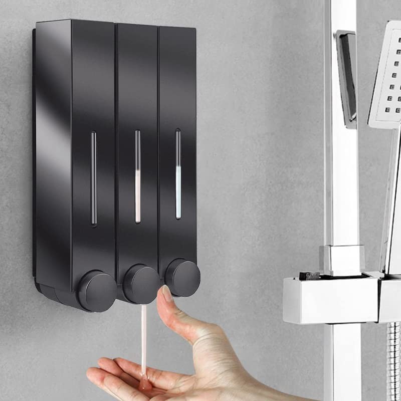 Liquid Soap Dispenser Wall Mount, 2 Chamber Bathroom Shower Pump