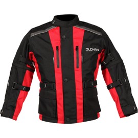 Duchinni DJKJAGO85ME Unisex-Child JAGO Youth Motorcycle Jacket (Red, Medium)