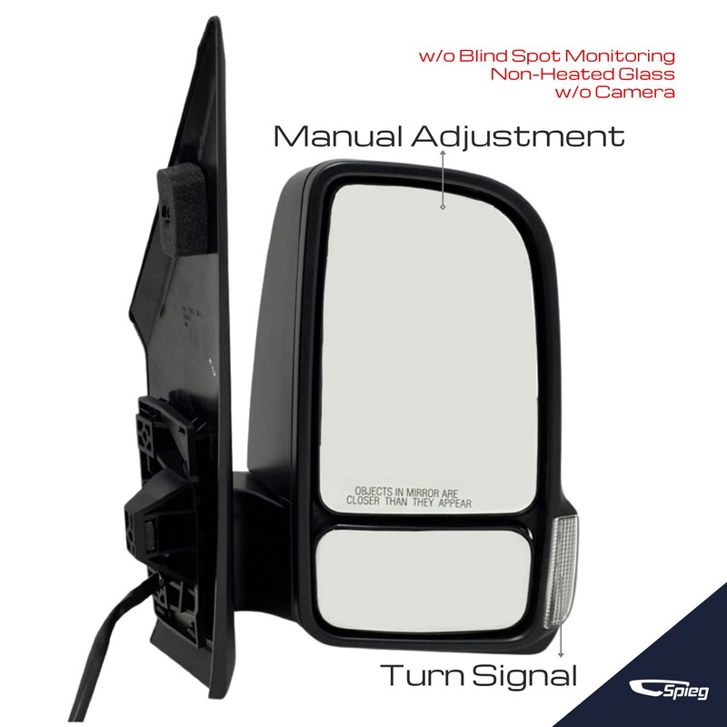 Spieg Passenger Side Mirror for 2019-2024 Dodge Freightliner Mercedes Sprinter