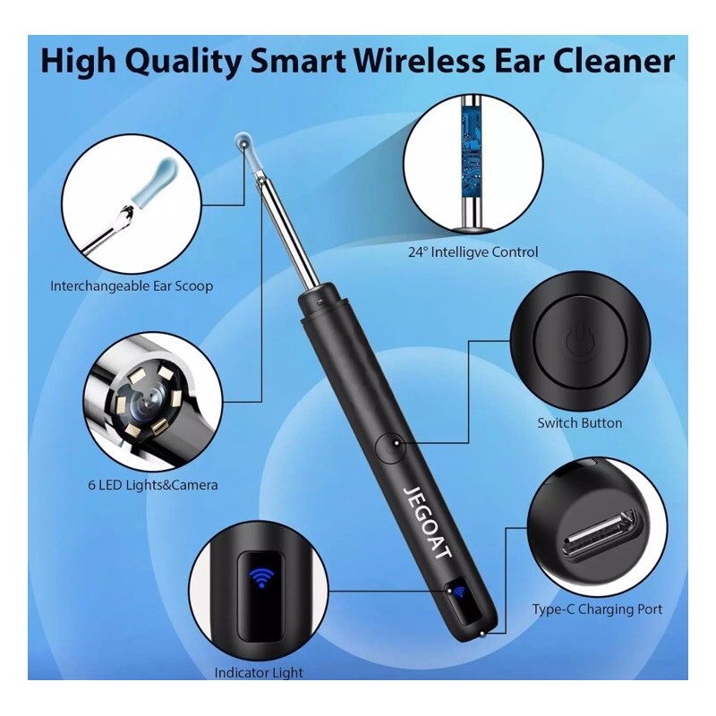 JEGOAT Ear Wax Removal, EarWax Removal Tool with 1296P HD