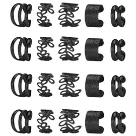 Hair Jewelry for Braids with Disposable Black Rubber Band for Women Men Hair Accessories Braids, Dreadlock Braid Clips Non-Piercing Ear Cuffs Clip Jewelry