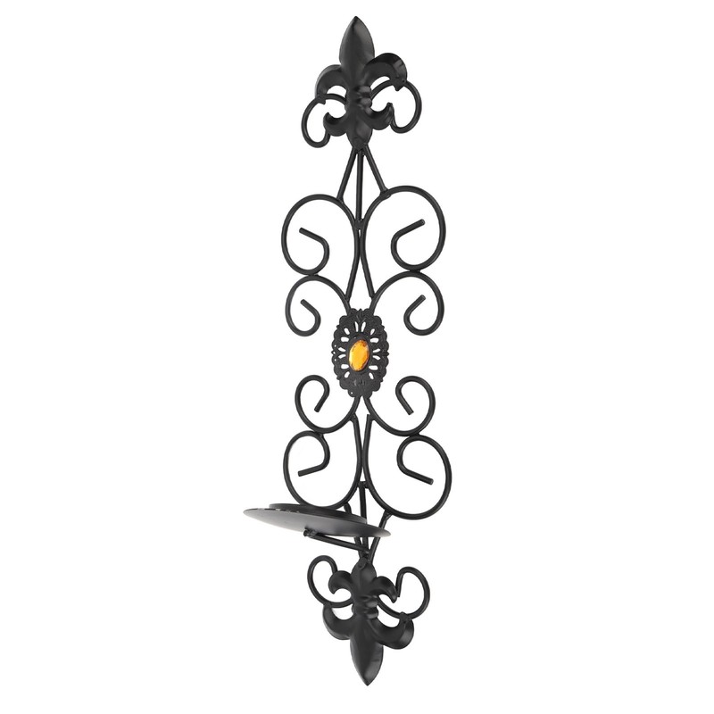 Wall Candle Holders Retro Diamond Encrusted Candlestick for Living Room