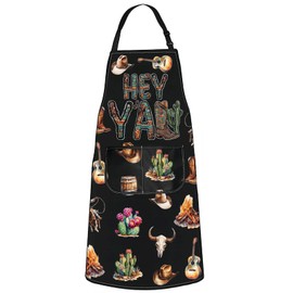 JNIAP West Cowboy Kitchen Apron Cowboy Rodeo Apron Cowgirl Kitchen Apron Western Themed Apron Western Desert Cowboy Apron (HEY YA)