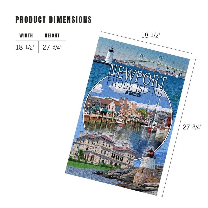 Lantern Press 1000 Piece Jigsaw Puzzle, Newport, Rhode Island, Montage
