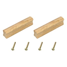 sourcing map 2Pcs Wood Drawer Pulls Handles with Screws Set 64mm/2.52" Hole Spacing Unfinished Beech Wood Cabinets Drawer Knobs Pull Handles for Kitchen Cabinets Dresser Furniture