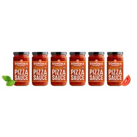 Sonoma Gourmet Organic Pizza Sauce | Made With Fresh Organic Tomatoes & Sweet Basil | Vegan & Gluten-Free | No Sugar Added | 12 Ounce Jars (Pack of 6)