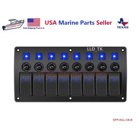Mear Gear 8 Gang Switch Panel Circuit Breaker Toggle Car Boat Marine RV Truck Camper