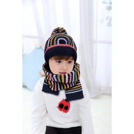 Gifts Treat Boys Winter Dinosaur Hat with Scarf, rainbow