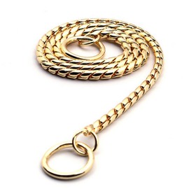 SGODA Gold Dog Chain Collar Choke Pet Training Snake Collar with Heavy Links, 16 in, 3 mm